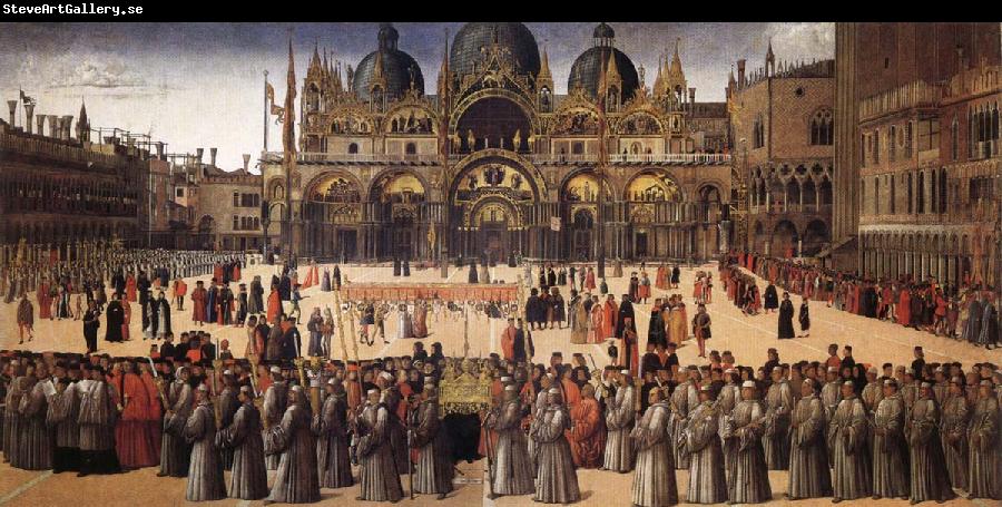 BELLINI, Gentile Procession in Piazza San Marco